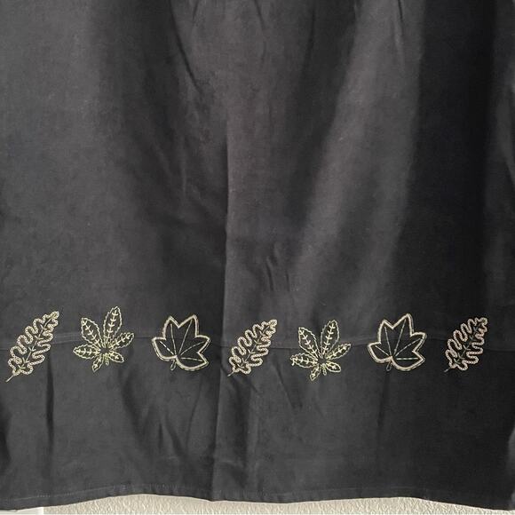 Casual Options Vintage 90’s Black Sleeveless Dress Leaf Design Size Large - Picture 5 of 6